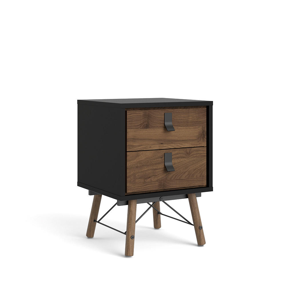 NACHTSCHRANK mattschwarz - Schwarz, Holzwerkstoff (43/60/40cm) - ebuy24