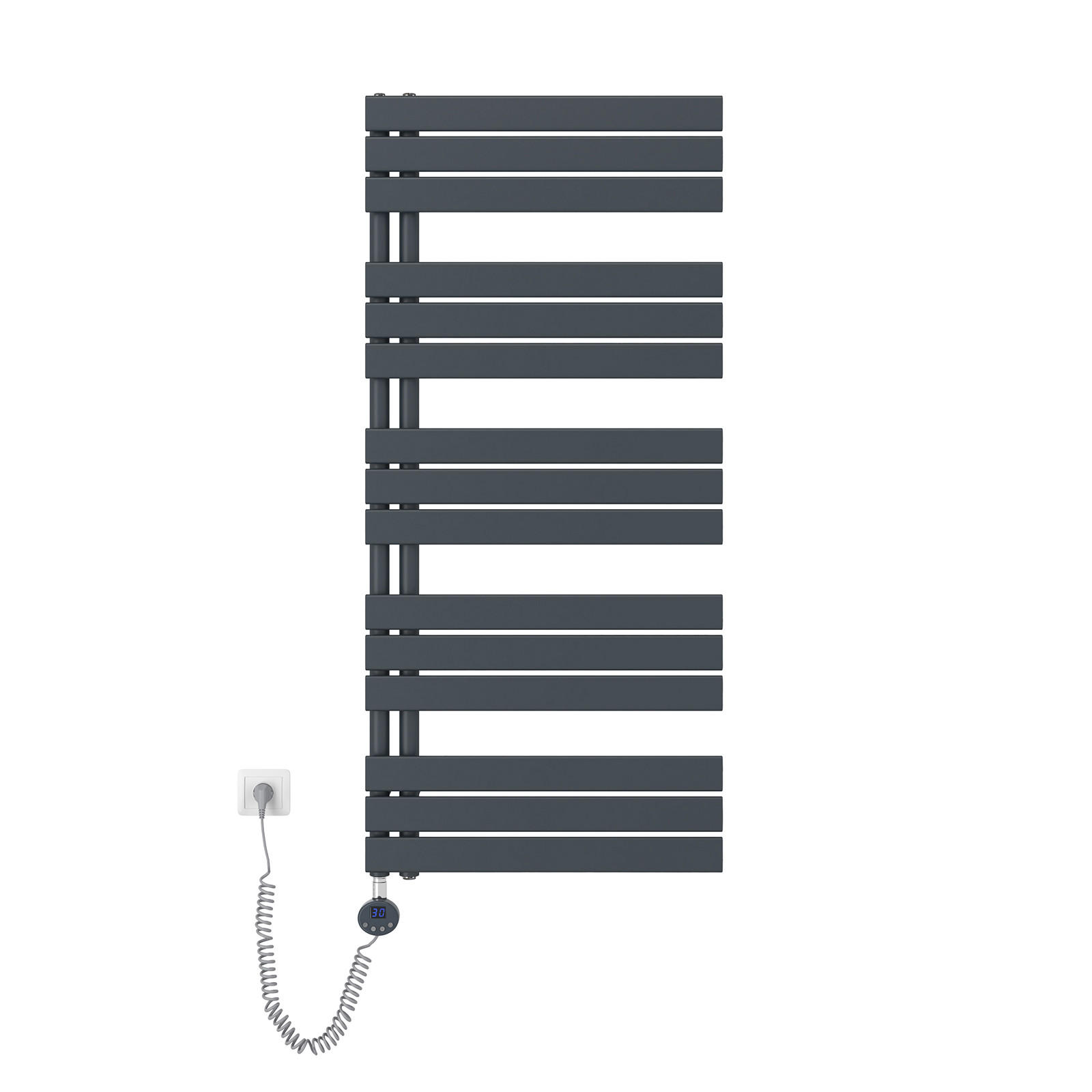 HEIZKÖRPER Elektrisch WLAN Thermostat Anthrazit 132/60 cm - Anthrazit, Metall (60/132/5.9cm) - EMKE