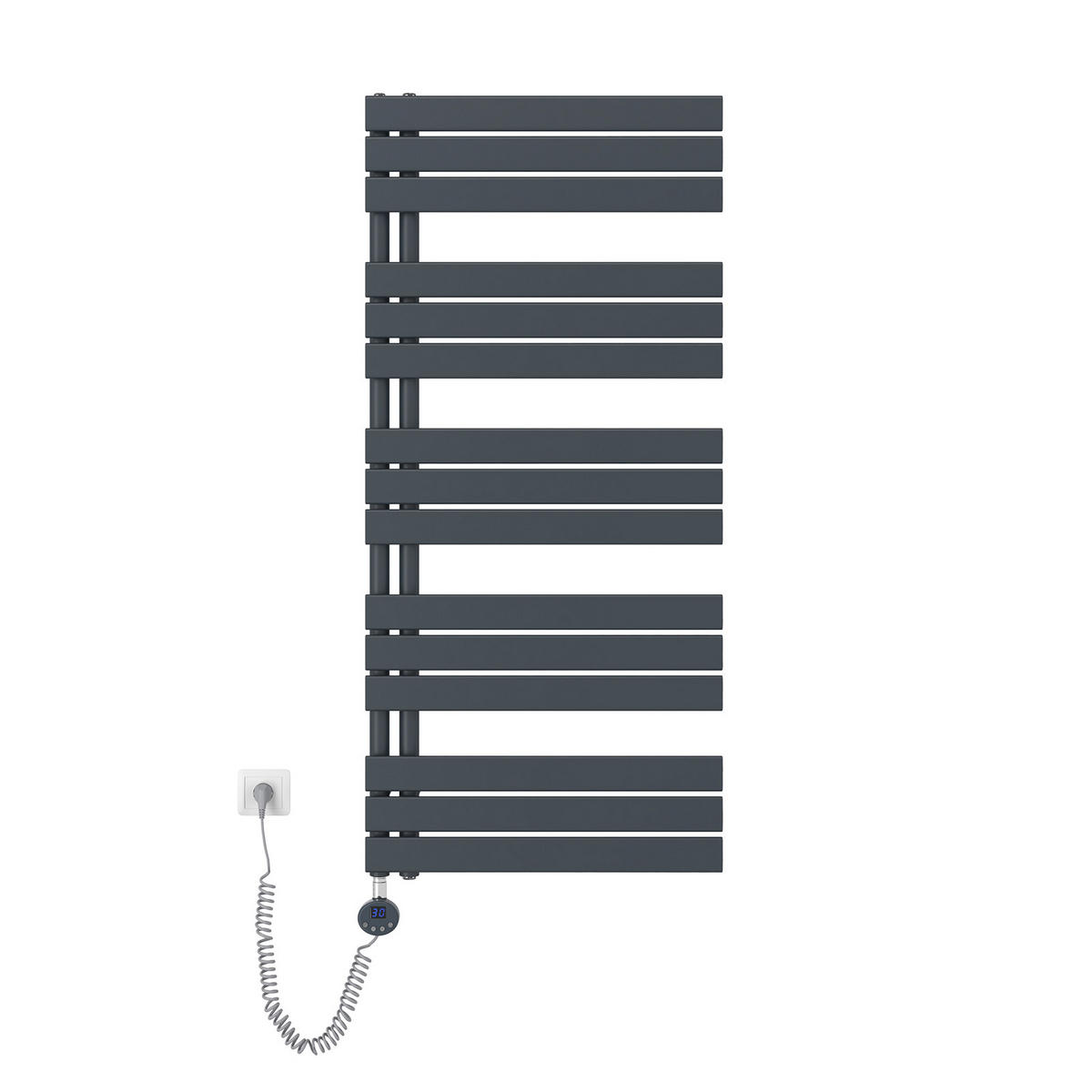 HEIZKÖRPER Elektrisch WLAN Thermostat Anthrazit 132/60 cm - Anthrazit, Metall (60/132/5.9cm) - EMKE