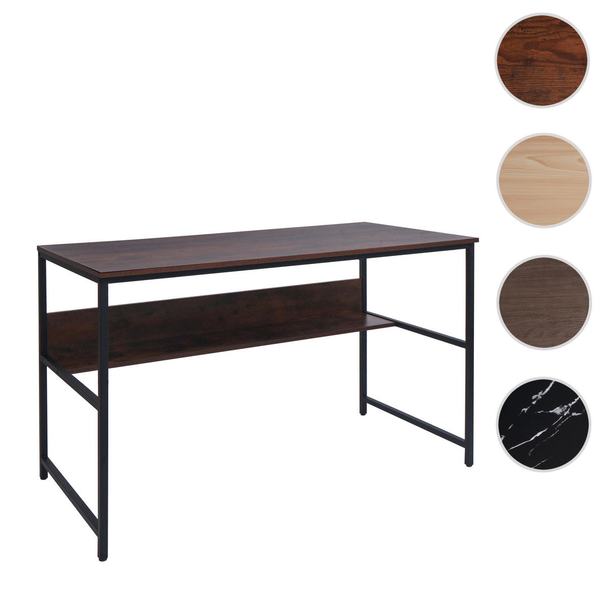 SCHREIBTISCH rechteckig Dunkelbraun - Dunkelbraun, Metall (60/120/78cm) - MCW