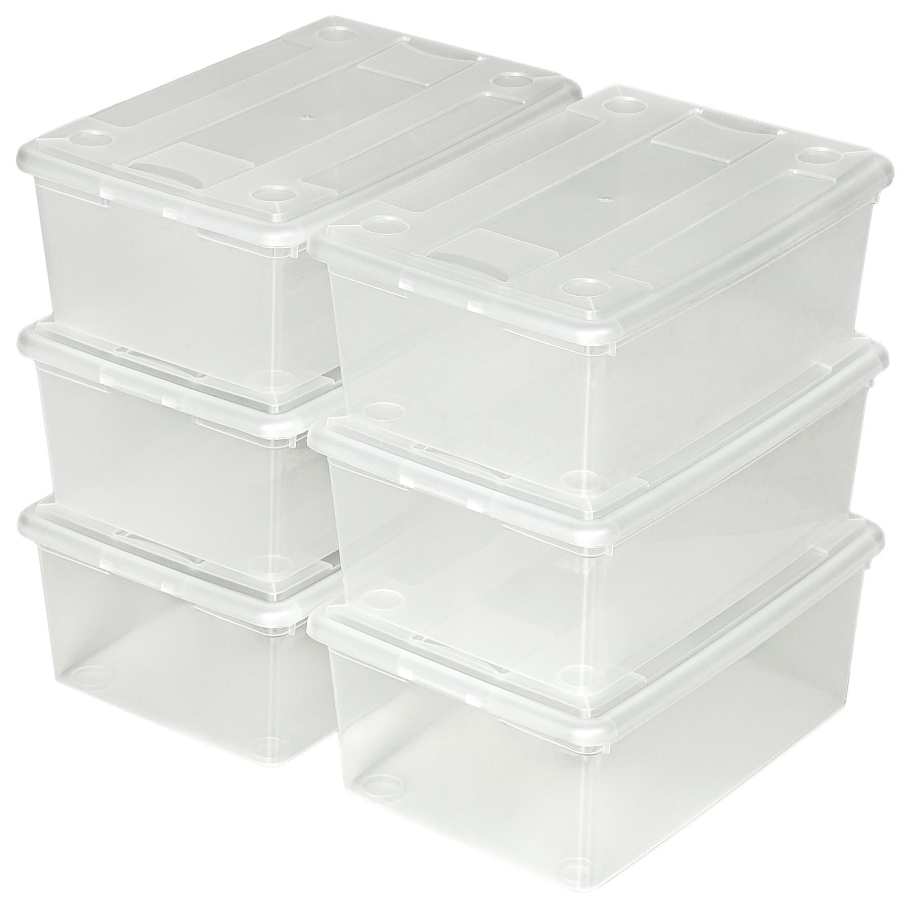 SCHUHBOX 24er Set, 33 x 23 x 12 cm,transparent - Transparent, Kunststoff (23/12/33cm) - tectake