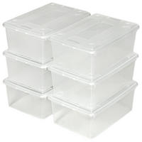 SCHUHBOX 24er Set, 33 x 23 x 12 cm,transparent - Transparent, Kunststoff (23/12/33cm) - tectake