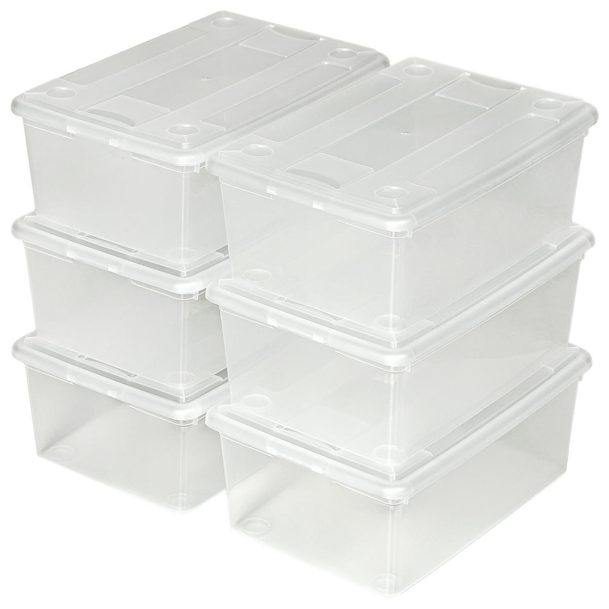 SCHUHBOX 24er Set, 33 x 23 x 12 cm,transparent - Transparent, Kunststoff (23/12/33cm) - tectake