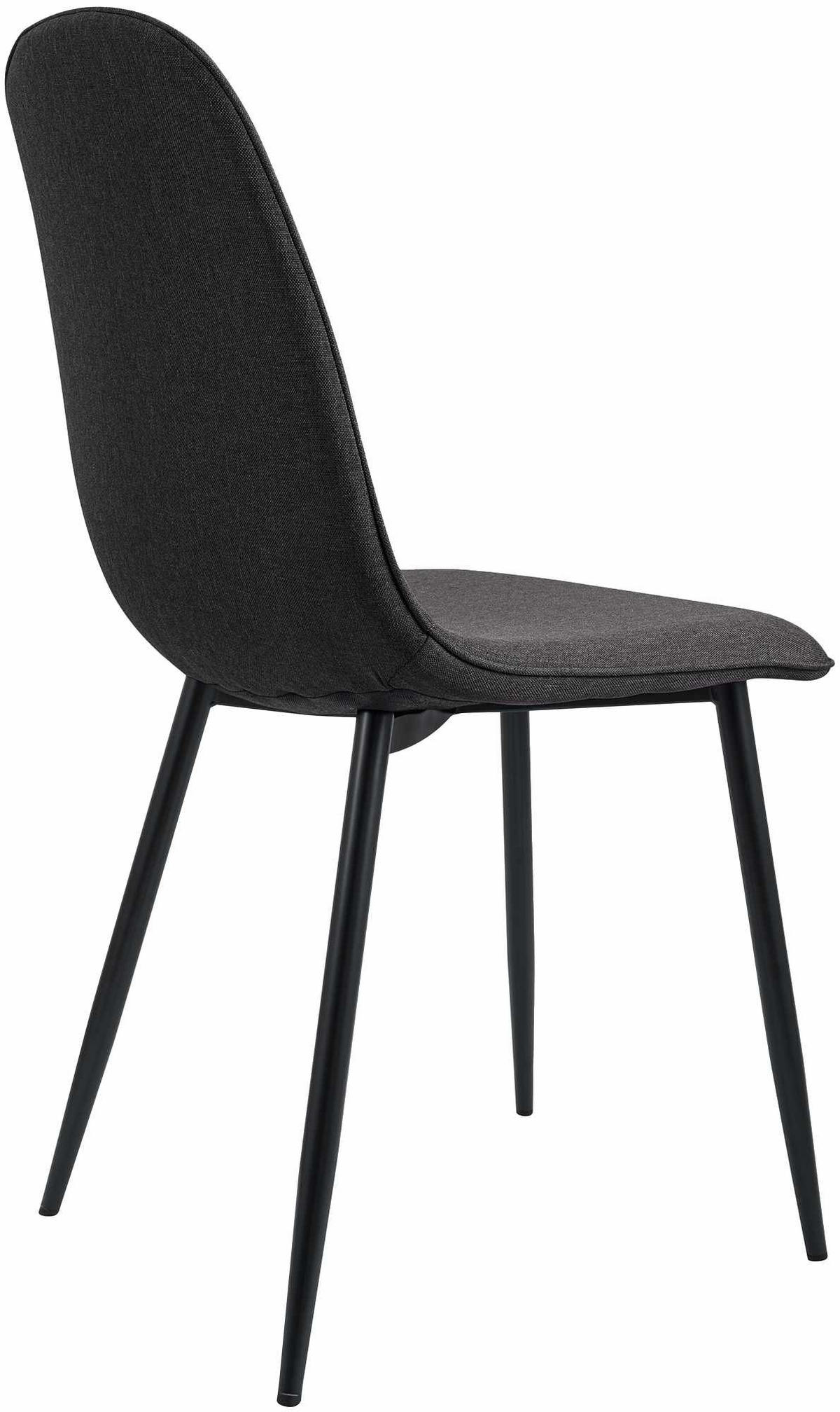 ESSZIMMERSTUHL 4er Set Stoff Dunkelgrau - Dunkelgrau/Schwarz, Textil/Metall (45/88/54cm) - CLP