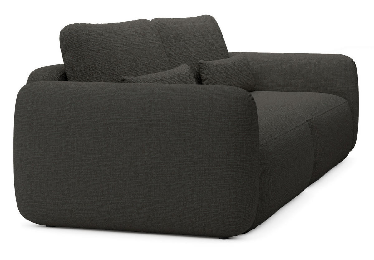 SCHLAFSOFA 240 cm Lumina, Chenille, Bettkasten, Dunkelgrau - Dunkelgrau, Holz (238/87/103cm) - Emporius
