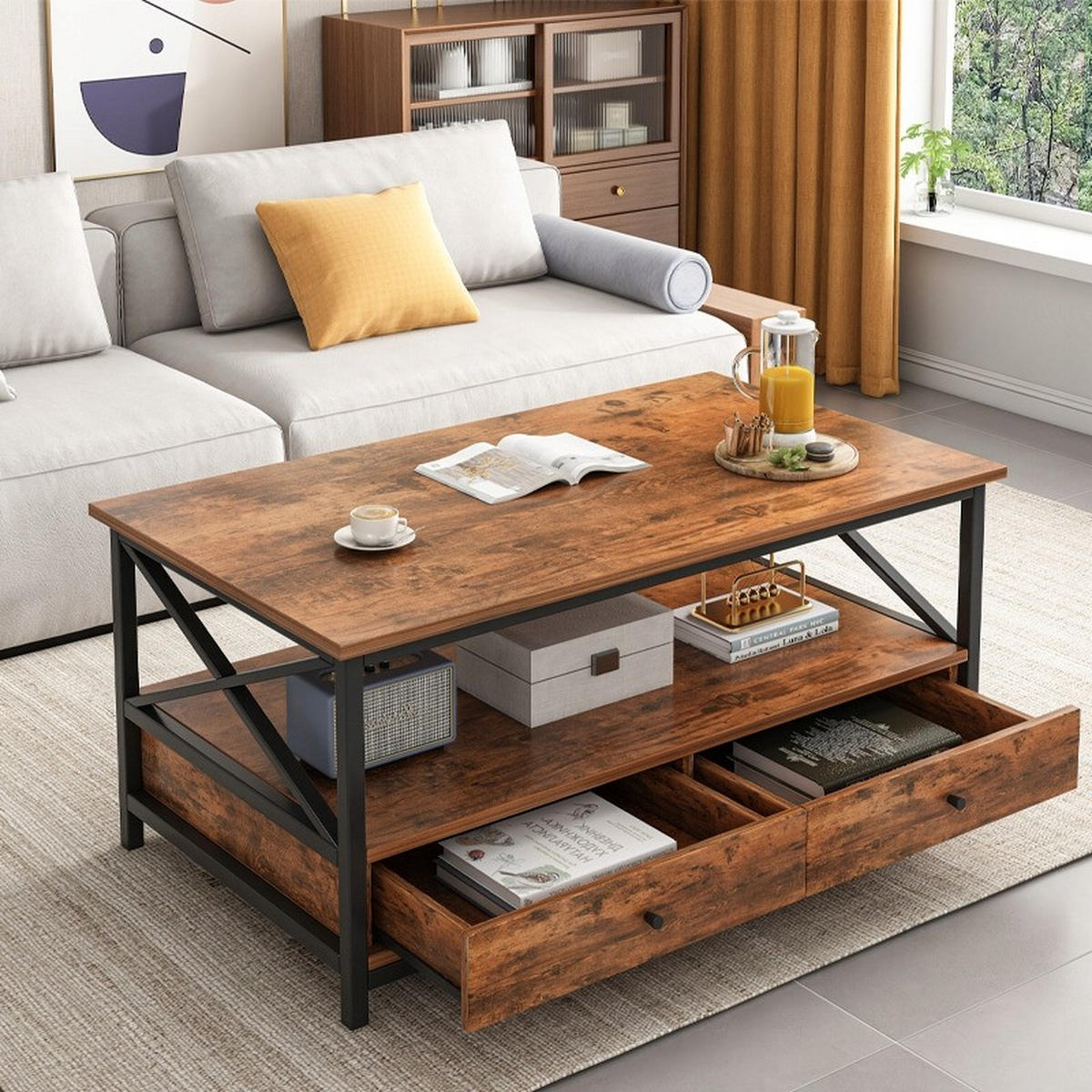 COUCHTISCH, braun 100/55/47 cm - Braun, Holzwerkstoff (61/110/11cm)