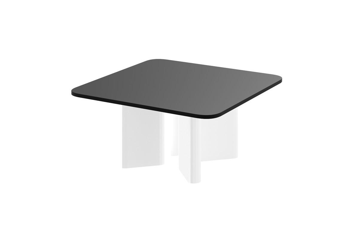 designimpex Couchtisch Schwarz Hochglanz, Weiß Hochglanz 80x50x80 cm