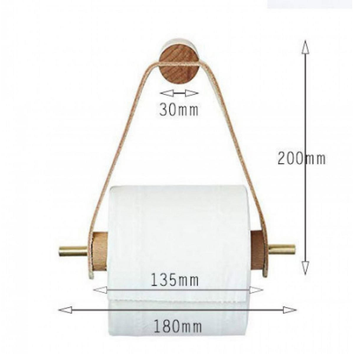 TOILETTENPAPIERHALTER Holz hängend 180 x 200 mm Badezimmer Baby - Braun, Leder (18/18/20cm) - MCBOSON