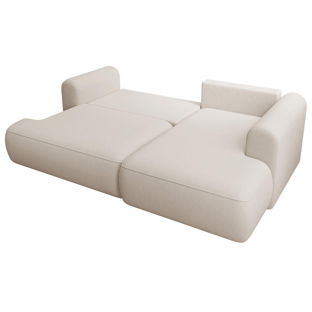 ROHOVÁ rozkladacia pohovka Ovo Mini krémová, zamatový poťah Easy-Clean - čierna/krémová, textil/plast (156/238cm) - Selsey