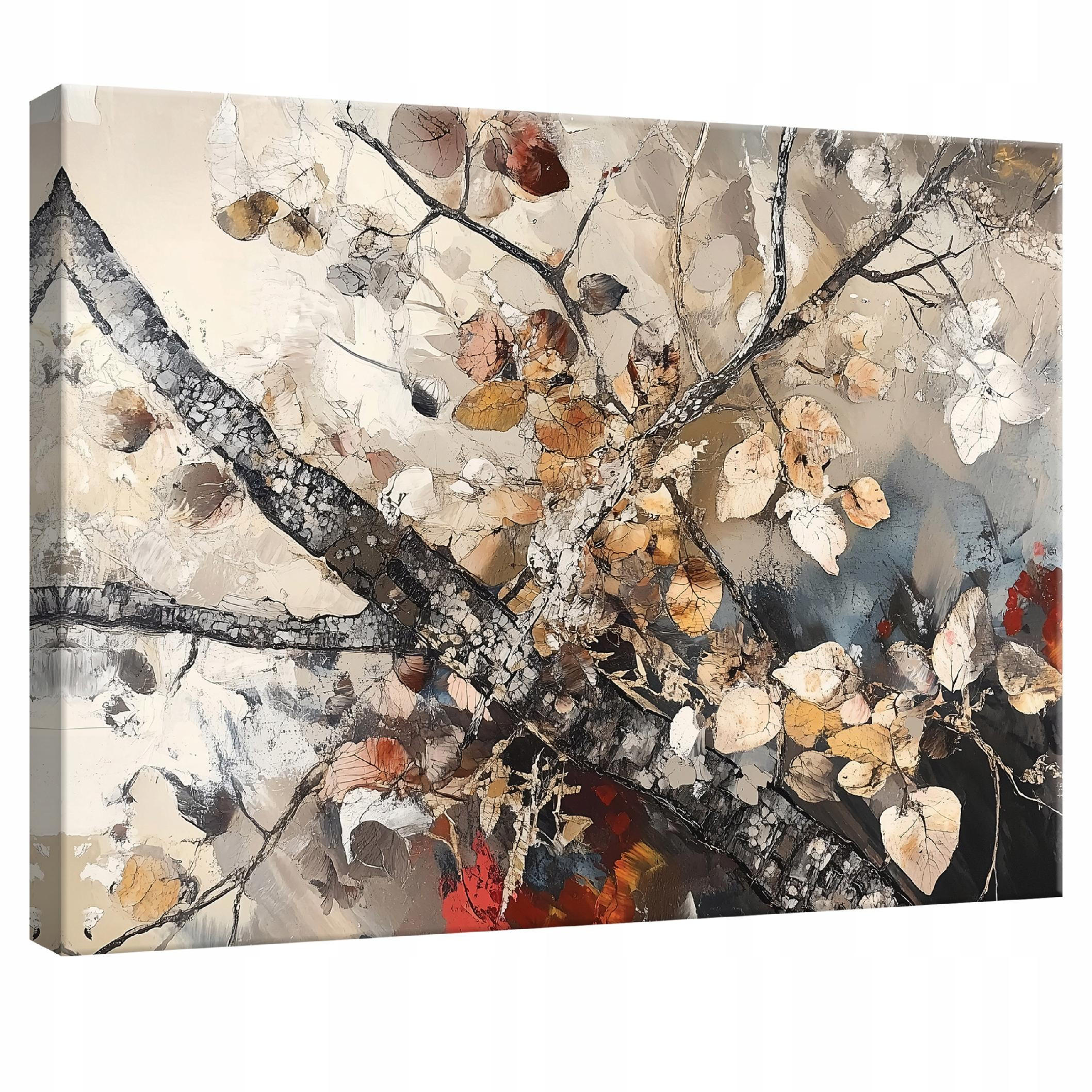LEINWANDBILD Abstrakt Baum Modern Wohnzimmer 120x80 - Multicolor, Holzwerkstoff (120/80cm) - Wallarena