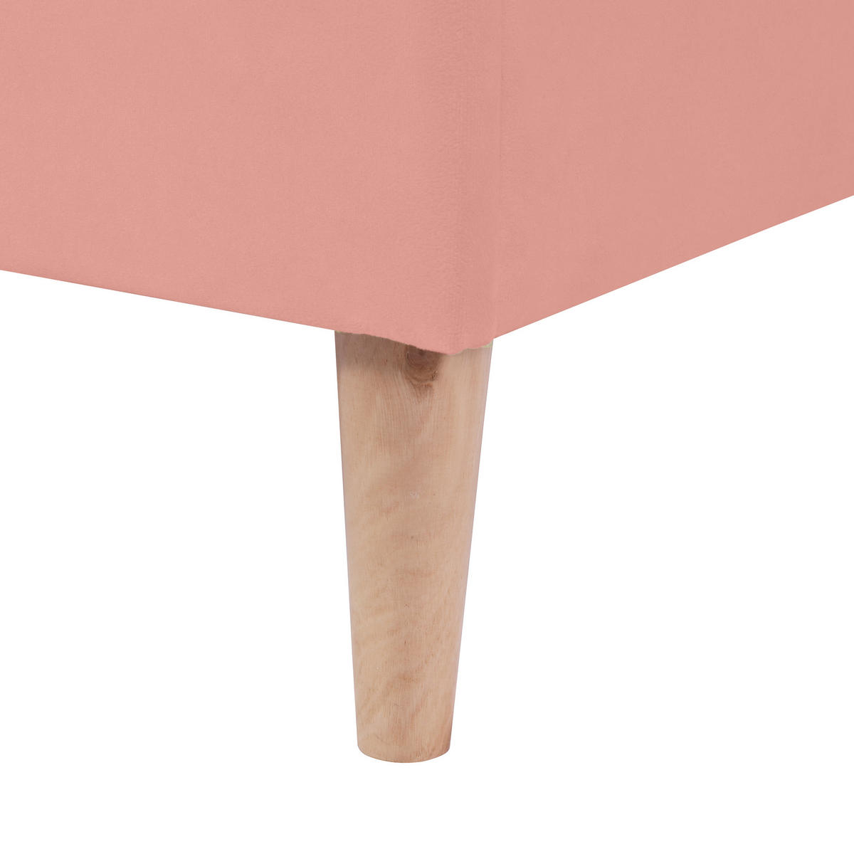 POLSTERBETT aus Samt 140x200 cm in Rosa mit höhenverstellbarem Kopfteil - Rosa, Textil (140/200cm) - Modfu