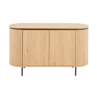 SIDEBOARD mit 2 Türen und seitlichem Rillen-Effekt malaga 120/40/72 cm - Eschefarben, Holzwerkstoff (46/72/40cm) - Calicosy