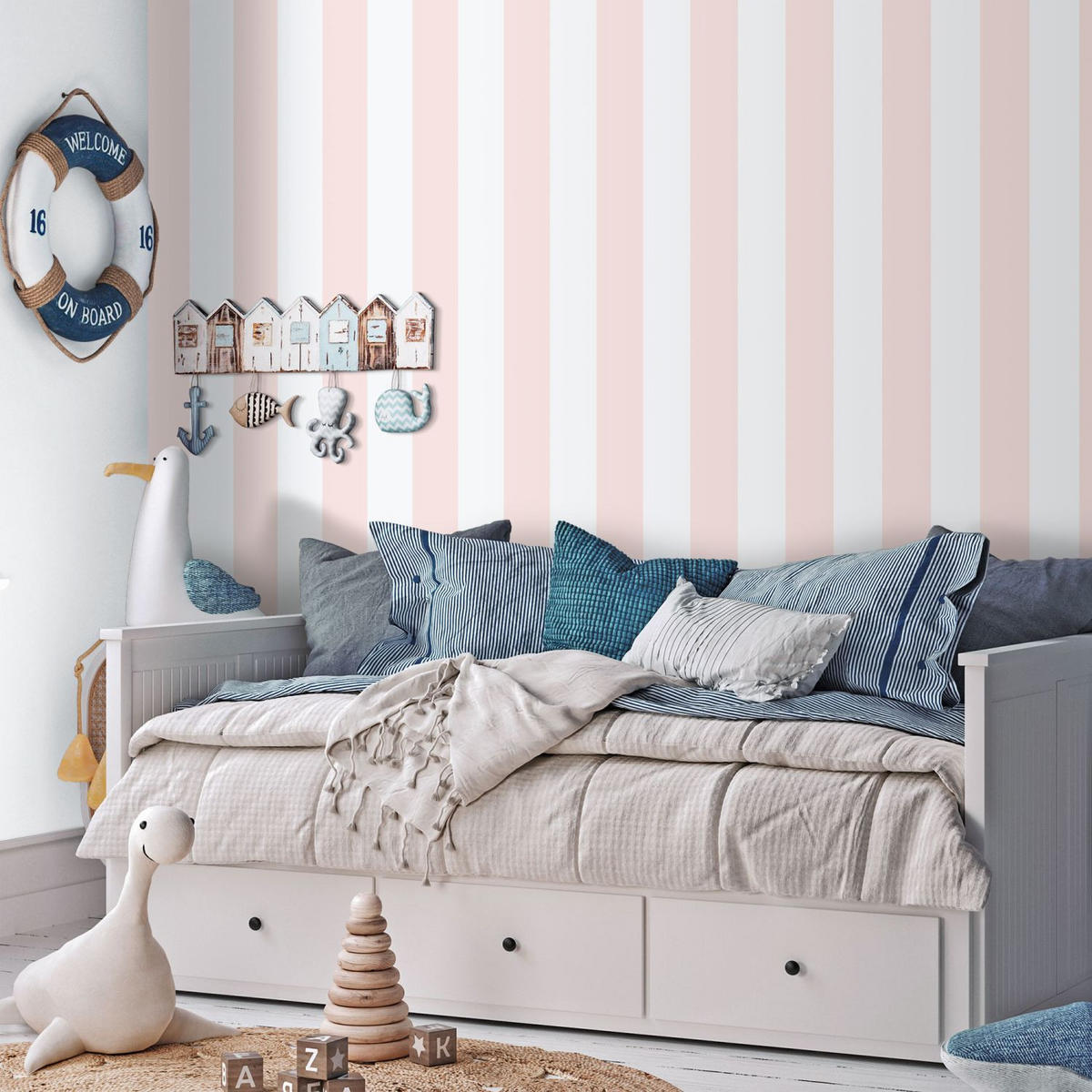 TAPETE Streifen 53 cm x 10.05 m - Pink, Papier (53/1000cm) - Sanders & Sanders