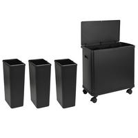 SENSORMÜLLEIMER SR3X18 54L Schwarz - Schwarz, Metall (58/60/35cm) - SVITA