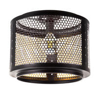 DECKENLEUCHTE Metall Schwarz Gitterschirm - Schwarz, Metall (40/40/34cm) - Nowa