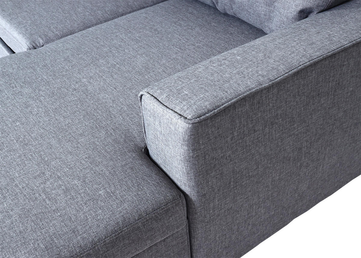 ECKSOFA MIT BETTKASTEN Grau - Grau, Textil (290/150cm) - MCW