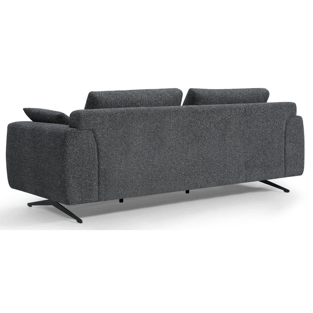 DREISITZER-SOFA Webstoff Grau - Schwarz/Grau, Textil/Metall (217/84/92cm) - Furnhouse