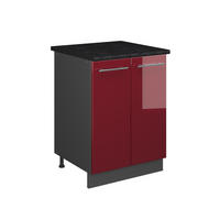 SPODNÁ SKRINKA POD DREZ Fame-Line, Bordeaux vysoký lesk/antracitová, 60 cm - bordová/antracitová, kompozitné drevo (60/82/60cm) - Vicco