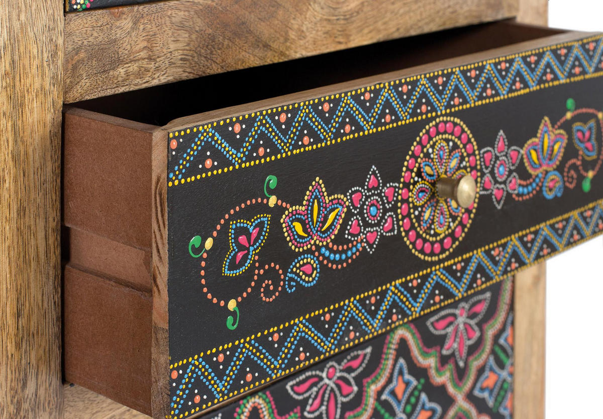 KONSOLE aus natürlichem und mehrfarbigem Mangoholz - Braun, Holz (35/79/88cm) - Giner y Colomer