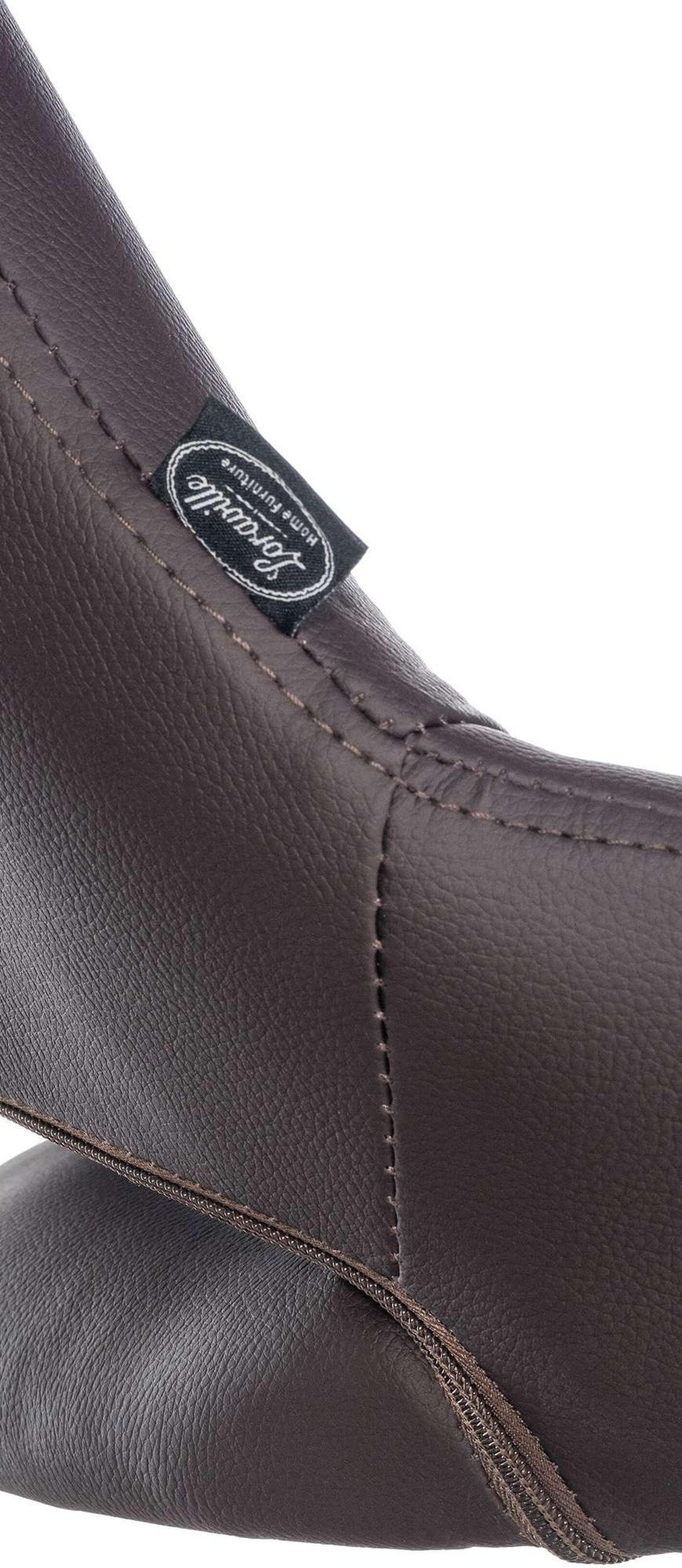 BARHOCKER Segad Kunstleder Braun Silber - Braun, Leder/Metall (47/85/48cm) - DELUKE