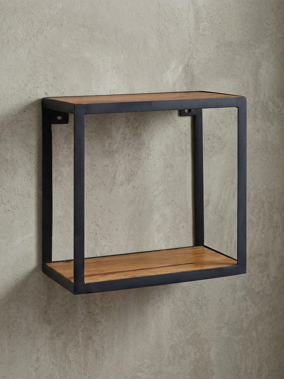 WANDREGAL Holz Metall Modern Stil 35x35x18 cm - Schwarz, Holz/Metall (35/35/18cm) - KADIMA DESIGN