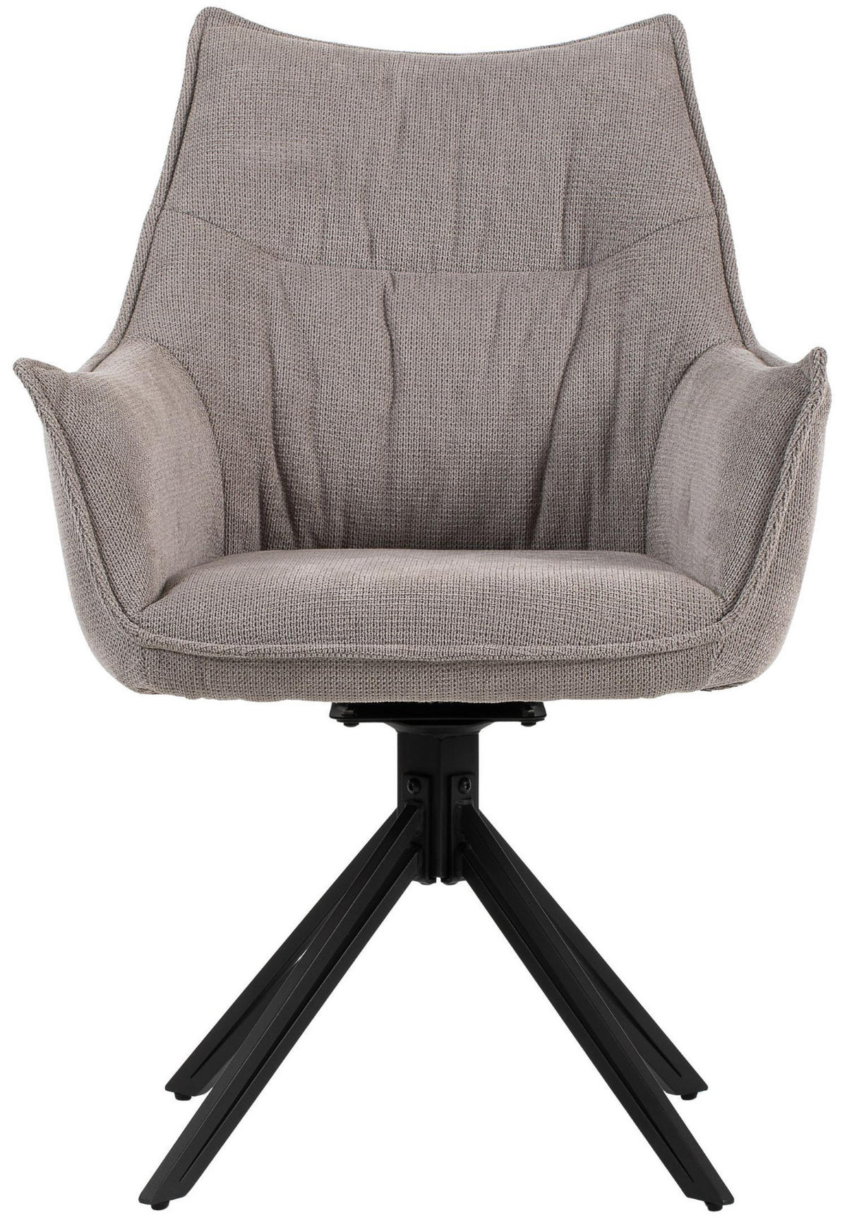 MÖBELSET Diningtisch Andria oval, 6er Set Diningsessel Ginosa hellgrau - Dunkelgrau/Hellgrau, Holz/Textil (210/75/120cm) - bene living