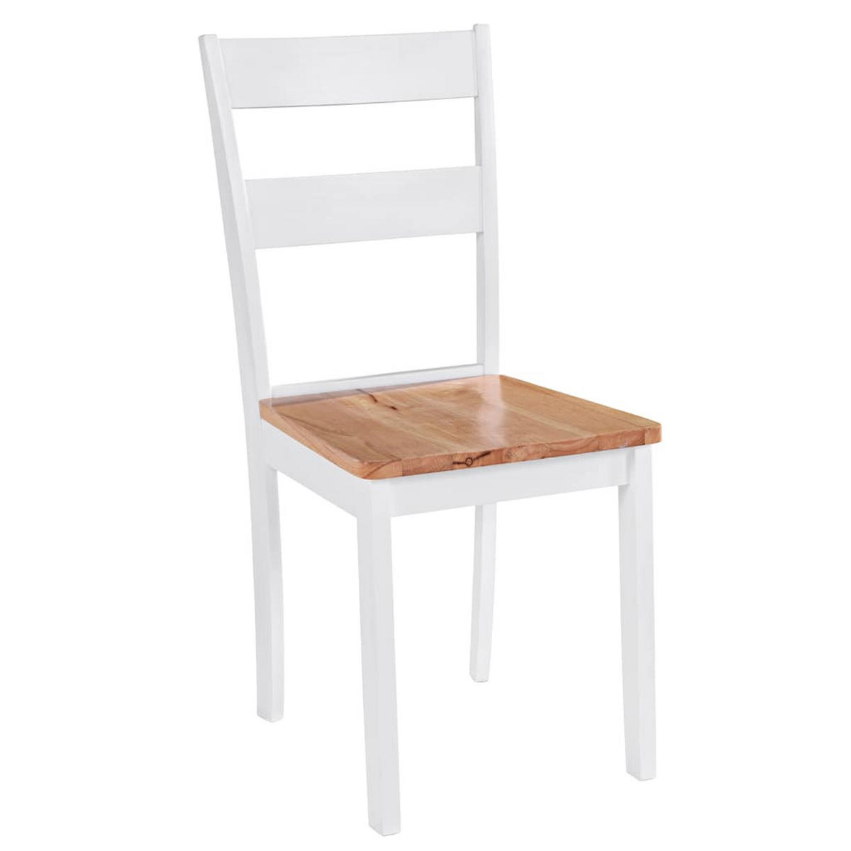 ESSZIMMERSTÜHLE 4Er Set Weiss Massivholz Gummibaum - Weiß, Holz (48/89/40.5cm) - vidaXL