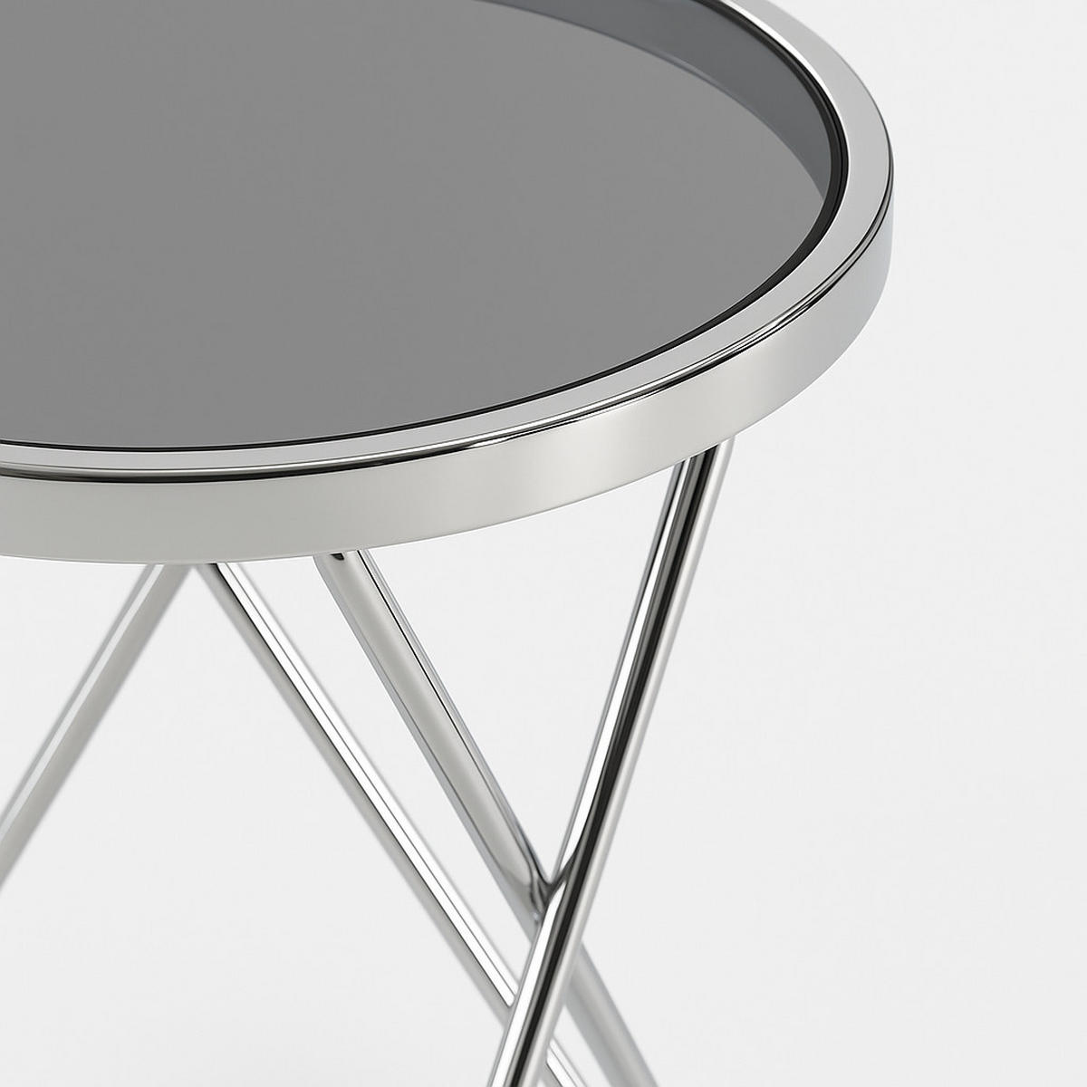 COUCHTISCH Fabia C schwarz / Chromfarben 45 / 45 / 50cm - Schwarz/Grau, Glas/Holz (45/45/50cm) - Feldmann-Wohnen