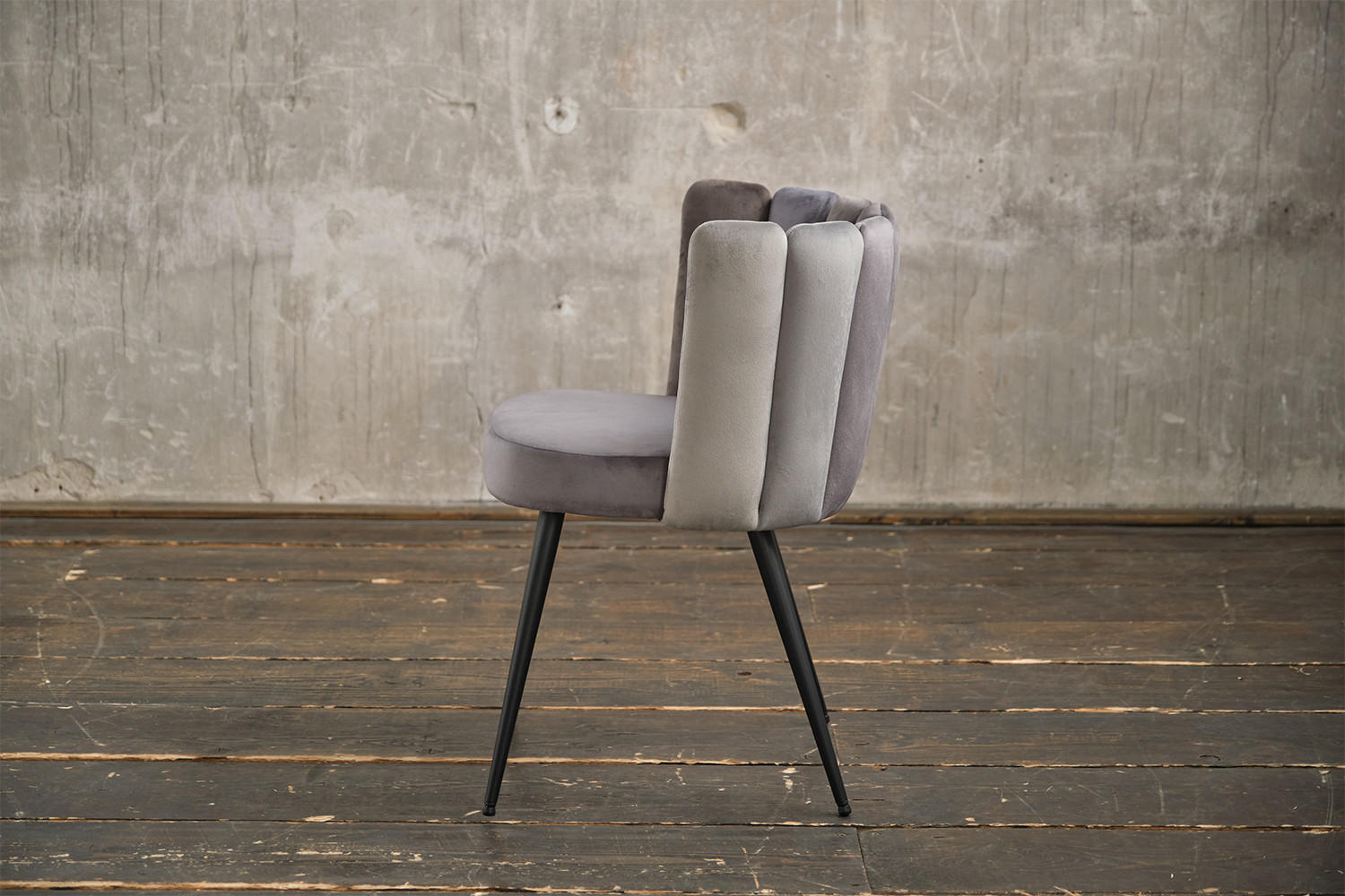 STUHL JADA Grau Velvet - Grau, Textil (59/86/55cm) - KAWOLA