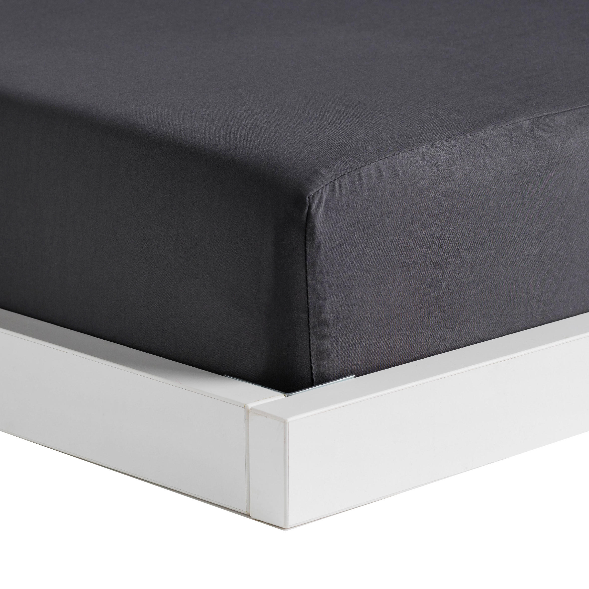 SPANNBETTTUCH Satinette - Schwarz, Textil (200/220cm) - home&you