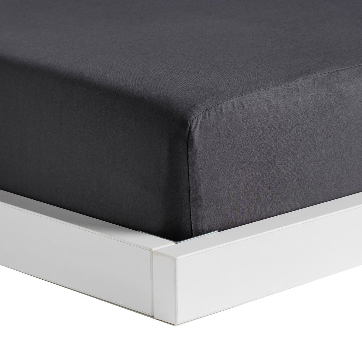 SPANNBETTTUCH Satinette - Schwarz, Textil (200/220cm) - home&you