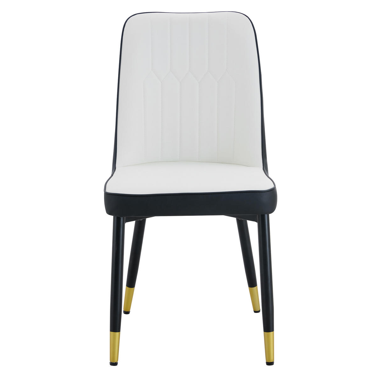 STUHL-SET DE-36511 2 Stück mit PU-Bezug und Metallbeinen Schwarz-Weiß - Multicolor, Metall (41.5/89/43cm) - ComfortXL