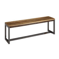 SITZBANK – Mango Massivholz/Metall, Vintage - Anthrazit/Braun, Holz/Metall (120/46/45cm) - KADIMA DESIGN