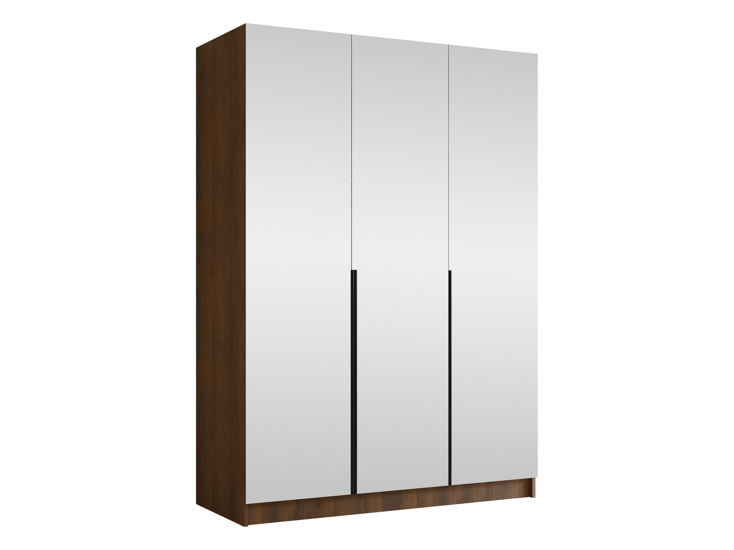 KLEIDERSCHRANK Calia III - Nussbaumfarben/Schwarz, Holzwerkstoff/Metall (150/215/58cm) - MIRJAN24