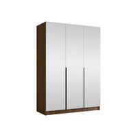 KLEIDERSCHRANK Calia III - Nussbaumfarben/Schwarz, Holzwerkstoff/Metall (150/215/58cm) - MIRJAN24