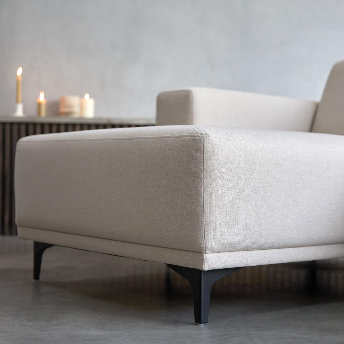 SOFA Lars Beige aus Stoff - Beige, Textil (299/150cm) - Tikamoon