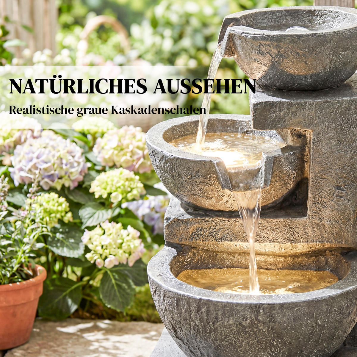 GARTENBRUNNEN Harz Mehrfarbig - Multicolor, Kunststoff (40/37/61cm) - Outsunny