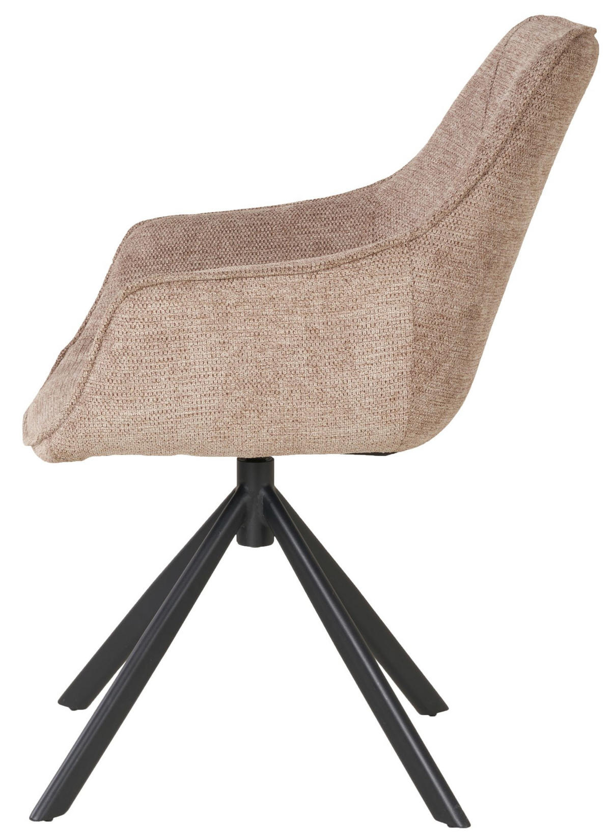 DININGSESSEL San Carlo - 4er Set - drehbar - hellbraun - Hellbraun/Hellgrau, Textil/Metall (57/87/68cm) - bene living