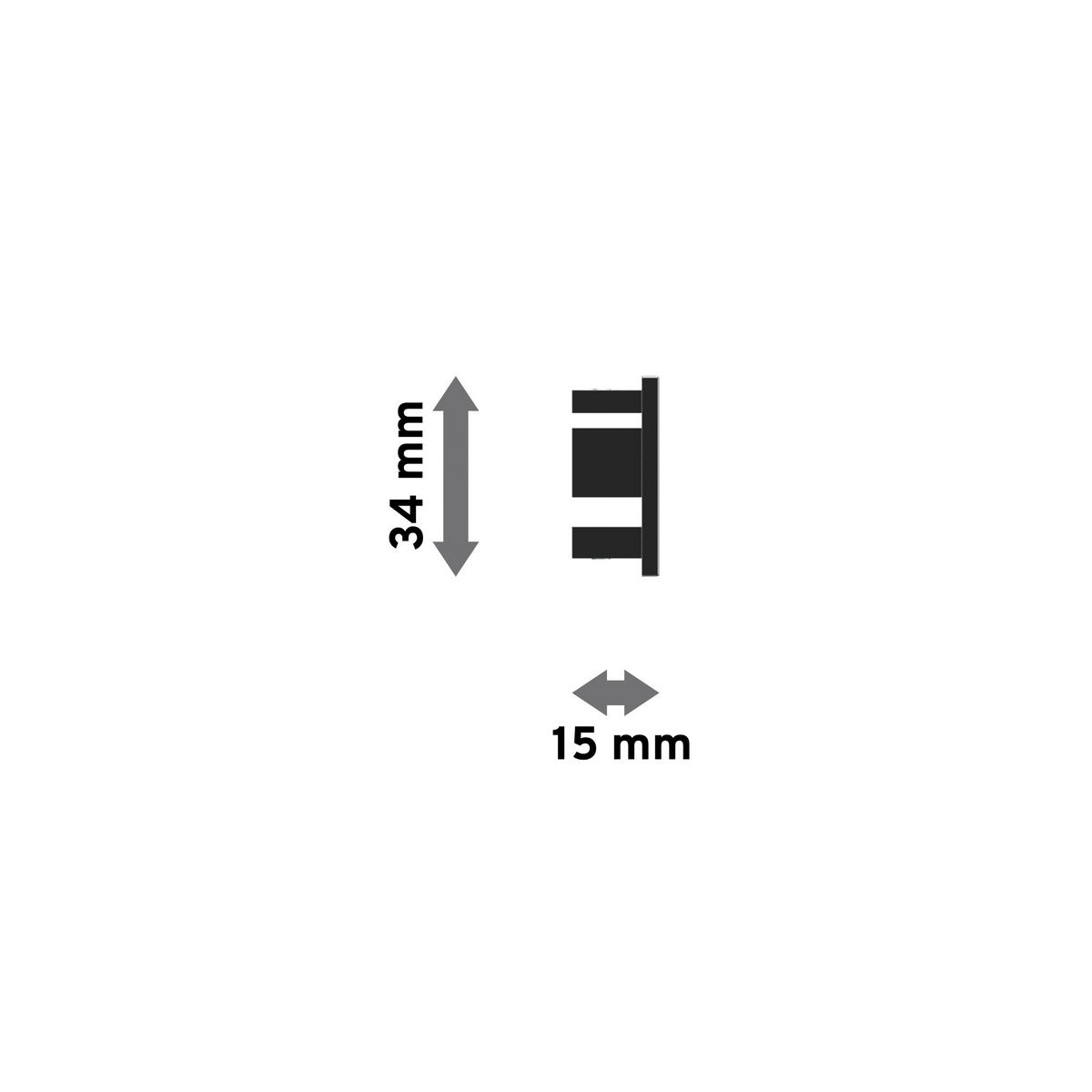ENDSTÜCKE FÜR GARDINENSTANGEN 14x35 mm, Paxo Chrom, Packung 2 Stück - Chromfarben, Metall (1.5/3.4/3.4cm) - INTERDECO