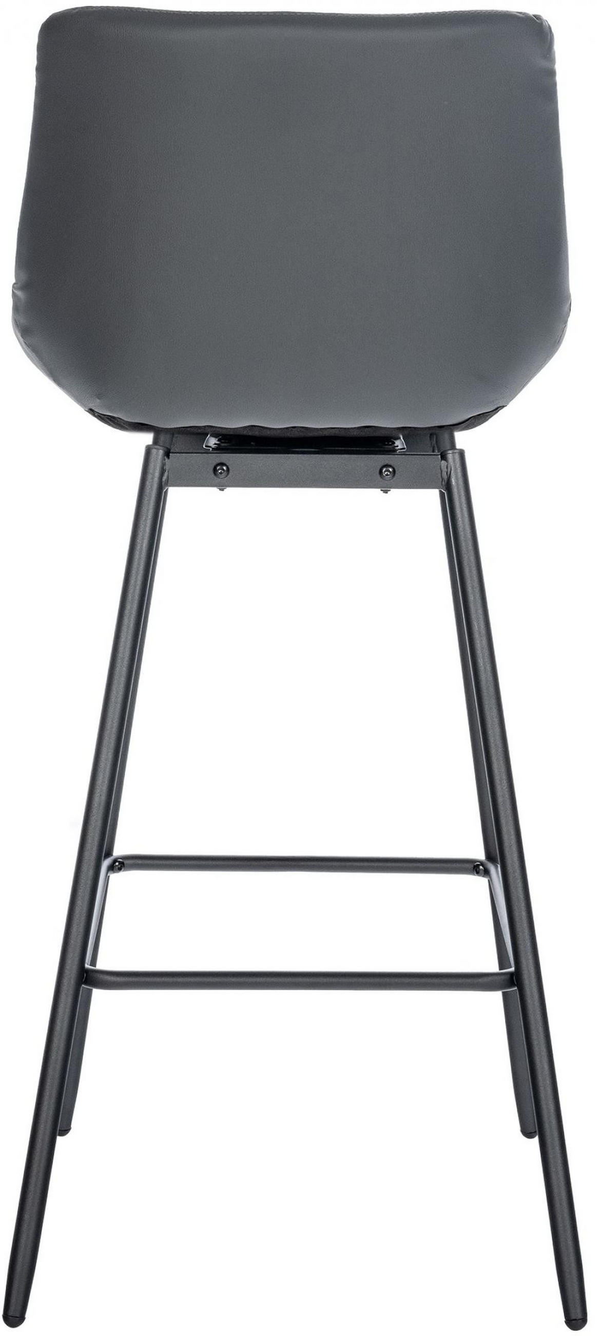 BARHOCKER Lederlook grau - Schwarz/Grau, Textil/Metall (49/105/56cm) - CLP