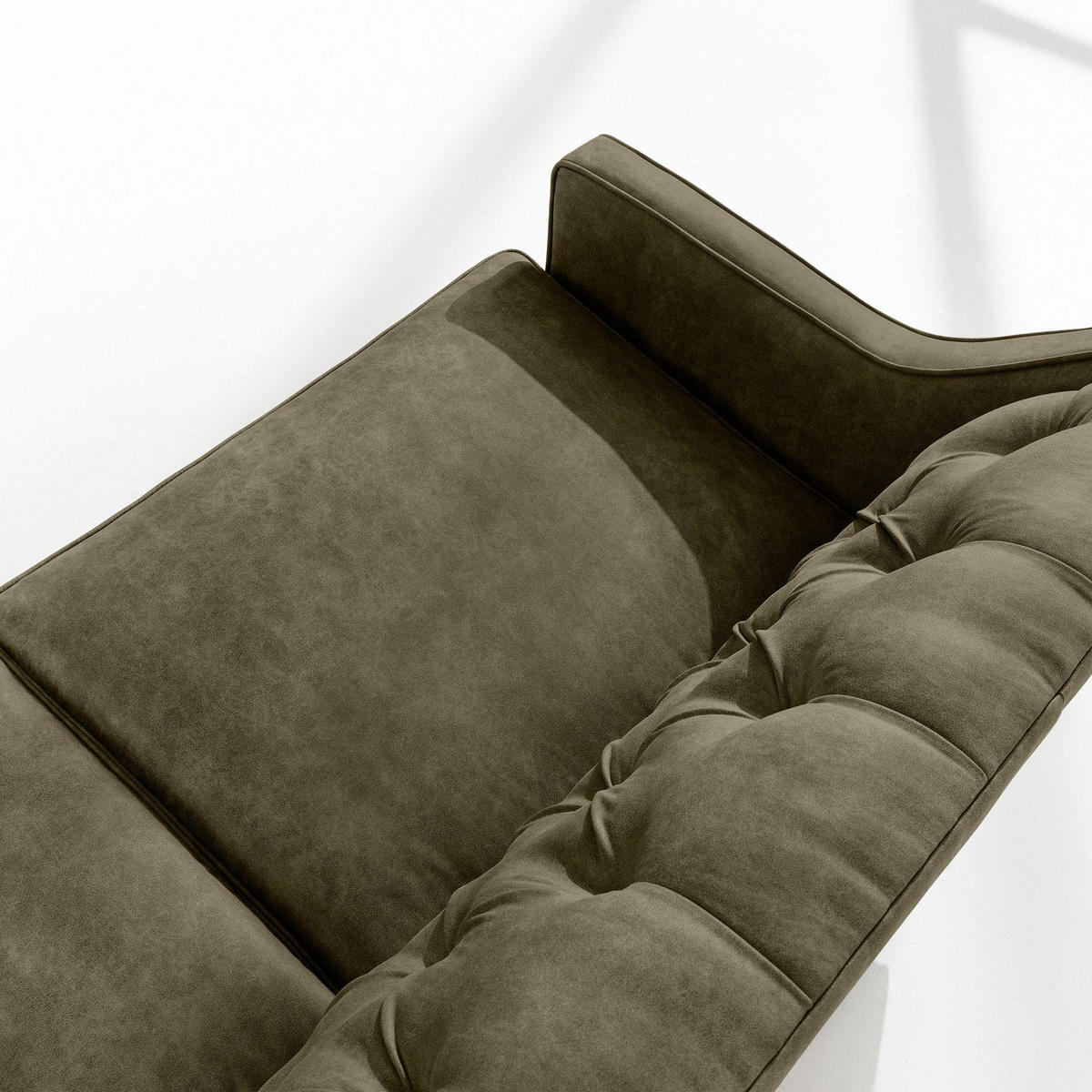 2-SITZER-SOFA NOMUS gesteppt, Olivgrün - Wengefarben/Olivgrün, Holzwerkstoff (170/78/80cm) - KONSIMO®