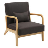 SESSEL Holz braun - Eukalyptusholzfarben/Braun, Holz/Textil (64/74/80cm) - CLP