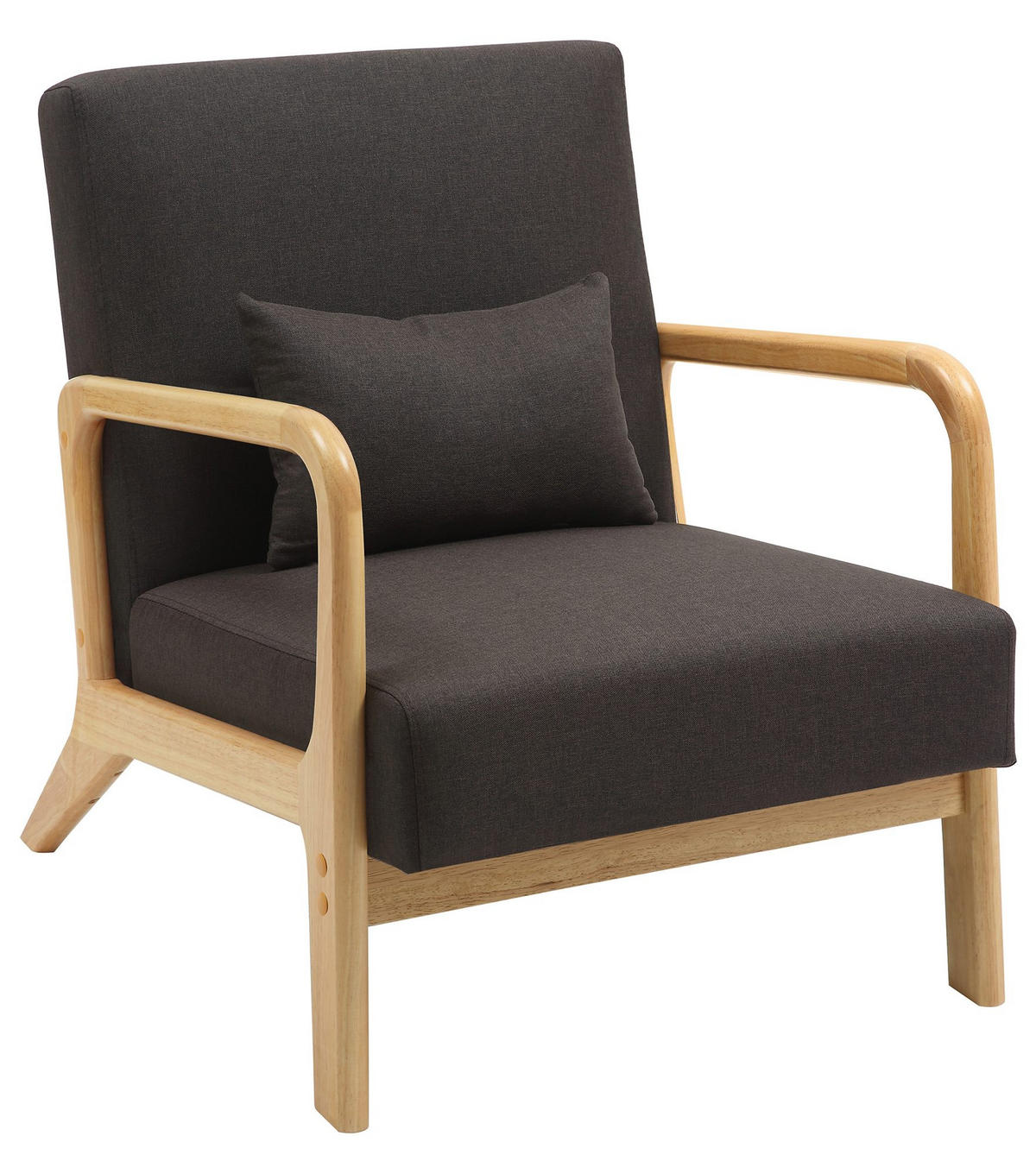 SESSEL Holz braun - Eukalyptusholzfarben/Braun, Holz/Textil (64/74/80cm) - CLP