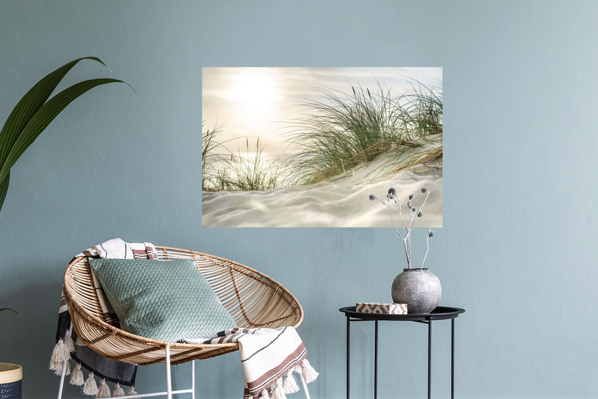 WANDTATTOO Dünen - Strand - Schlewswig-Holstein - Wattenmeer 60x40 cm - Creme, Kunststoff (60/40/0.1cm) - MuchoWow