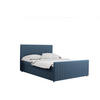 BOXBETT mit Bettkasten Matratze Topper LATINO stoff Velvet 140x200 cm Blau H2-Pocket - Blau, Holz/Holzwerkstoff (140/200cm) - Kaiser Möbel