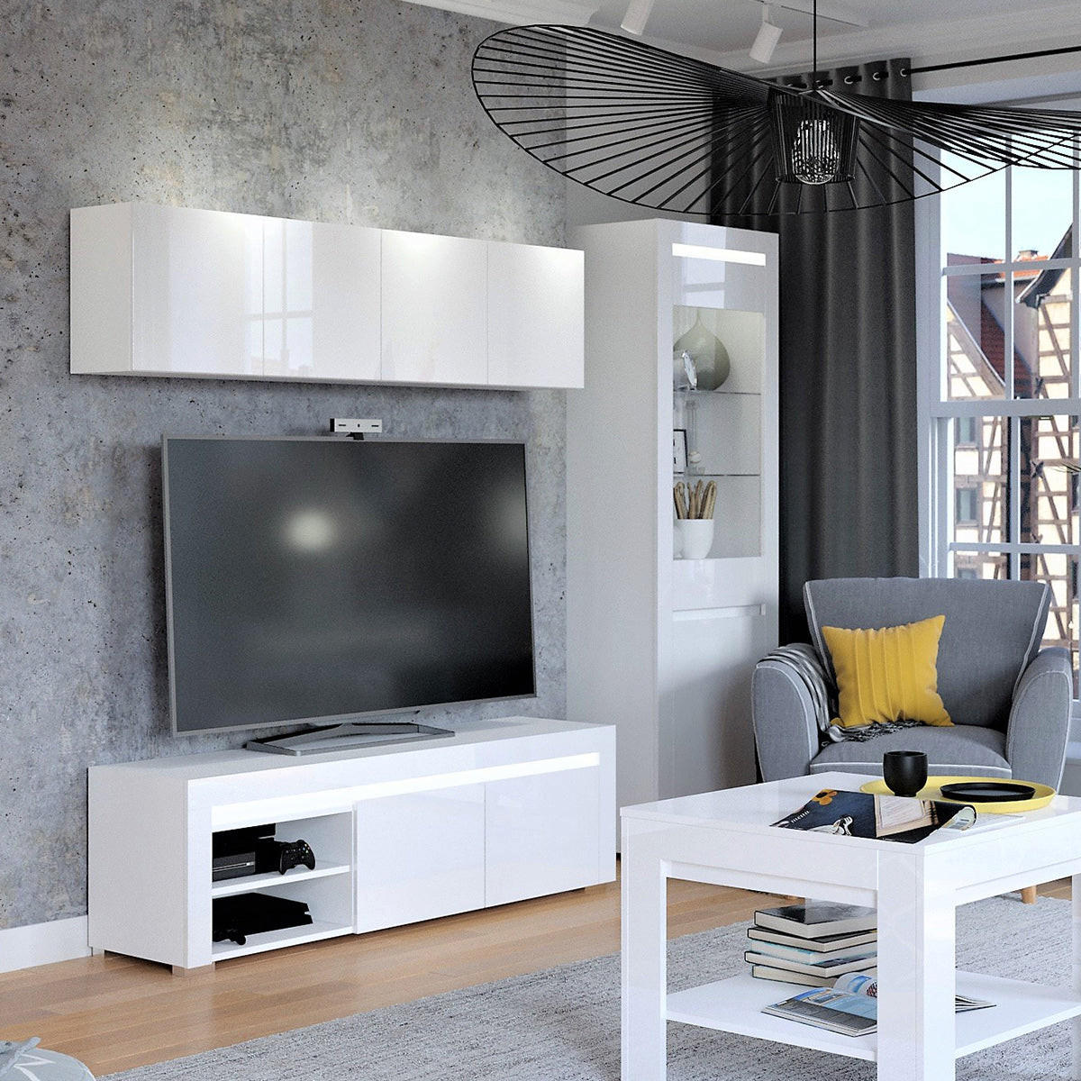 TV-MÖBEL Kasla Weiß - Weiß, Holzwerkstoff (152/47/39cm) - Petits-meubles