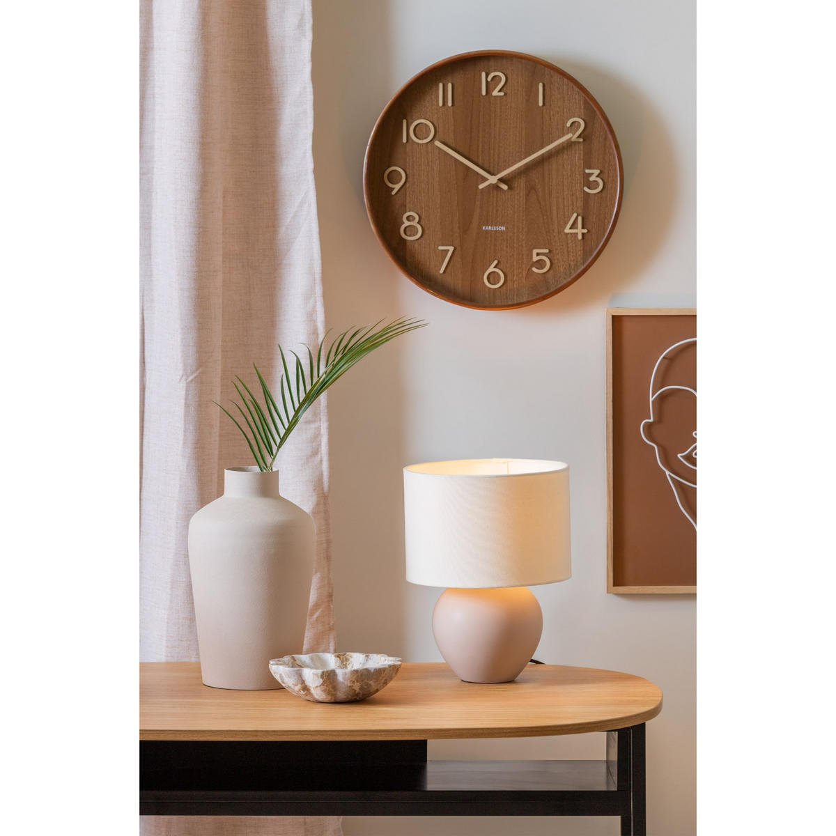 TISCHLAMPE Alma Cone Braun 23/23/32.5 cm - Ecru, Keramik (23/23/32.5cm) - Leitmotiv