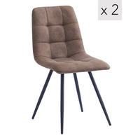 STUHL 2er-Set Stoff Braun - Braun, Textil (45/85/55cm) - Nordlys