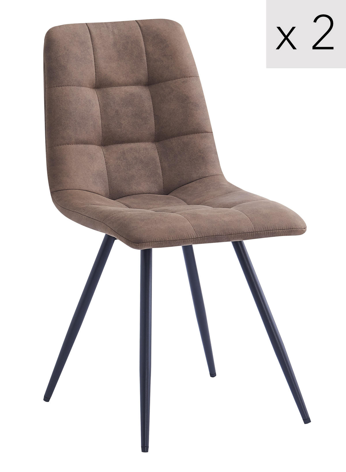STUHL 2er-Set Stoff Braun - Braun, Textil (45/85/55cm) - Nordlys