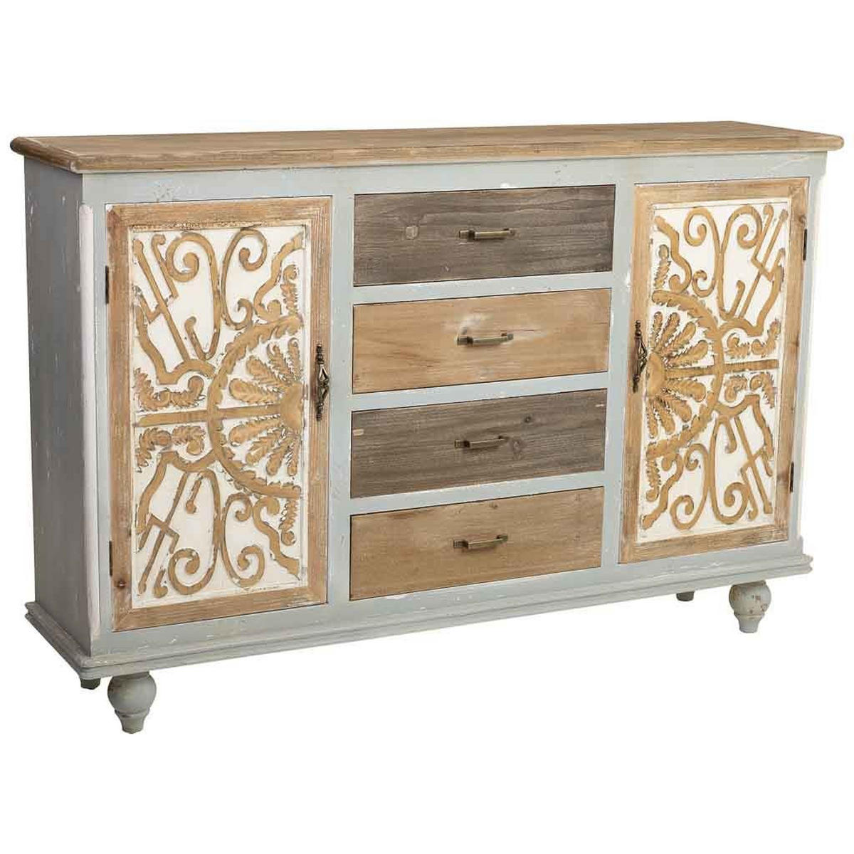 SIDEBOARD aus Holz 155x36x102 cm - Braun, Holz (155/101/36cm) - Wanderlust